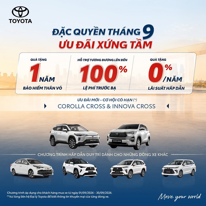 Toyota Buôn Ma Thuột Cập Nhật Giá Xe Toyota Tháng 9/2026 Tại Đắk Lắk – Lâm Đồng 2 Thời gian áp dụng & cách thức nhận ưu đãi